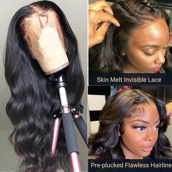 WhatsApp Image 2024-12-03 at 1.20.34 PM (4) Raw Indian HD transparent lace bone Body Wave natural black 100% Human Hair Lace frontal 180 Density 13x4