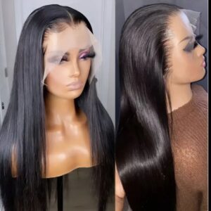 Raw Indian HD transparent lace bone straight natural black 100% Human Hair Lace frontal 180 Density 13x4