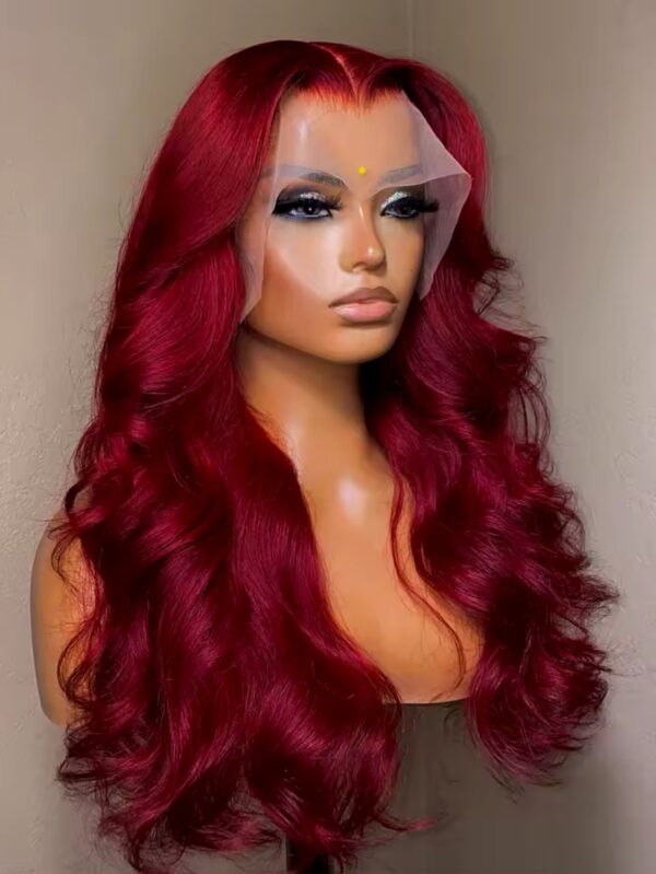 Raw Indian HD transparent lace bone body wave 99J color 100% Human Hair Lace frontal 180 Density 13x4