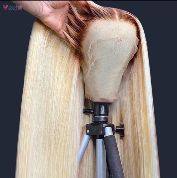 Raw Indian HD transparent lace bone straight 613 honey blonde colored 100% Human Hair Lace frontal 180 Density 13x4