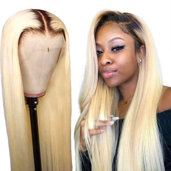 Raw Indian HD transparent lace bone straight 613 honey blonde colored 100% Human Hair Lace frontal 180 Density 13x4
