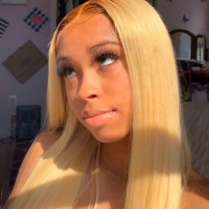 Raw Indian HD transparent lace bone straight 613 honey blonde colored 100% Human Hair Lace frontal 180 Density 13x4
