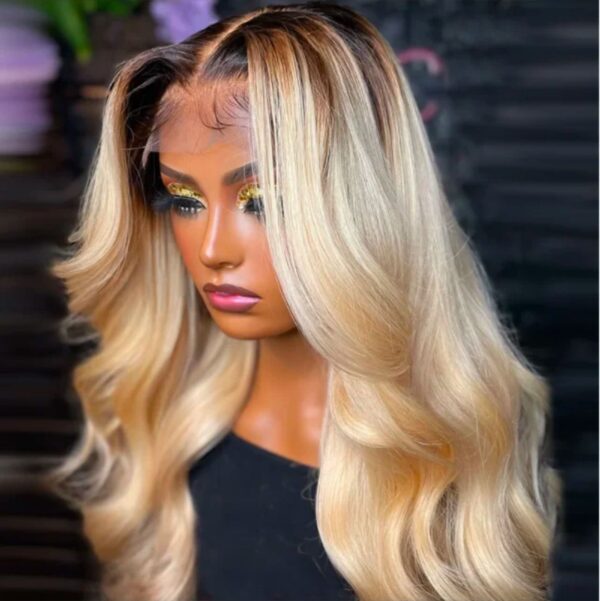 Raw Indian HD transparent lace bone body wave 613 honey blonde colored 100% Human Hair Lace frontal 180 Density 13x4