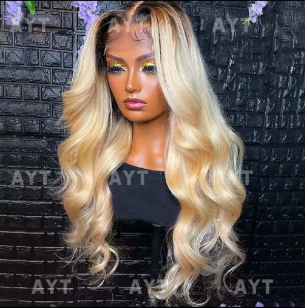 Raw Indian HD transparent lace bone body wave 613 honey blonde colored 100% Human Hair Lace frontal 180 Density 13x4