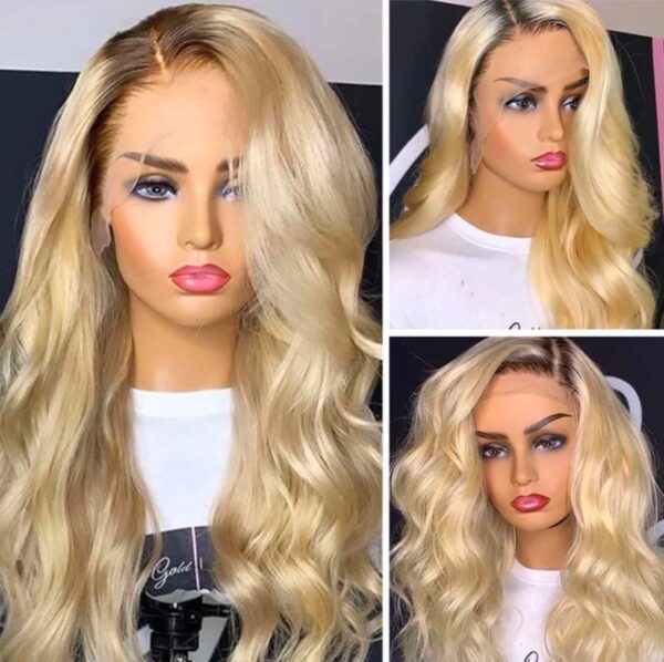 Raw Indian HD transparent lace bone body wave 613 honey blonde colored 100% Human Hair Lace frontal 180 Density 13x4