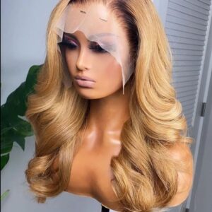 Raw Indian HD transparent lace bone body wave 613 honey blonde colored 100% Human Hair Lace frontal 180 Density 13x4