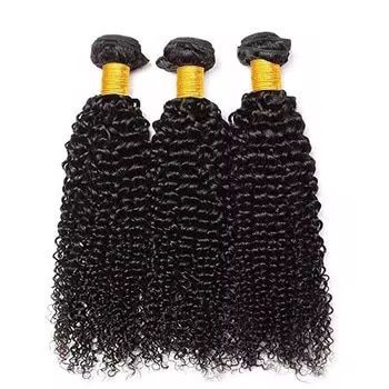 Curly black color 100% Human hair Extension Raw Indian Virgin Bundles 12A