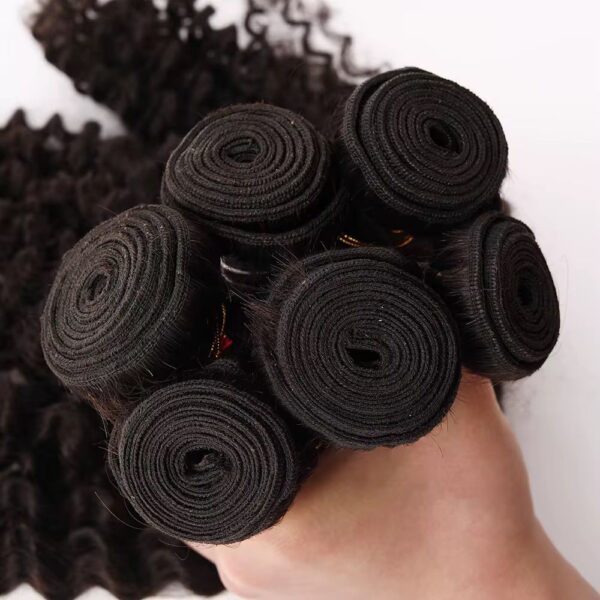 Curly black color 100% Human hair Extension Raw Indian Virgin Bundles 12A