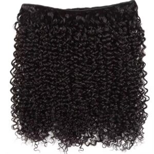 Curly black color 100% Human hair Extension Raw Indian Virgin Bundles 12A