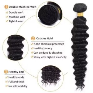 Curly black color 100% Human hair Extension Raw Indian Virgin Bundles 12A