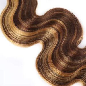 Straight color Piano colored P4/27# 100% Human hair Extension Raw Indian Virgin Bundles 12A